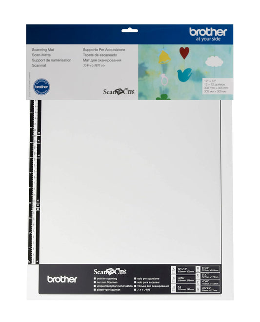 Brother ScanNCut Mat CAMATS12, 12" x 12" Scanning Mat, Non-Tack to Convert Materials into Custom Designs ( Packaging May Vary )