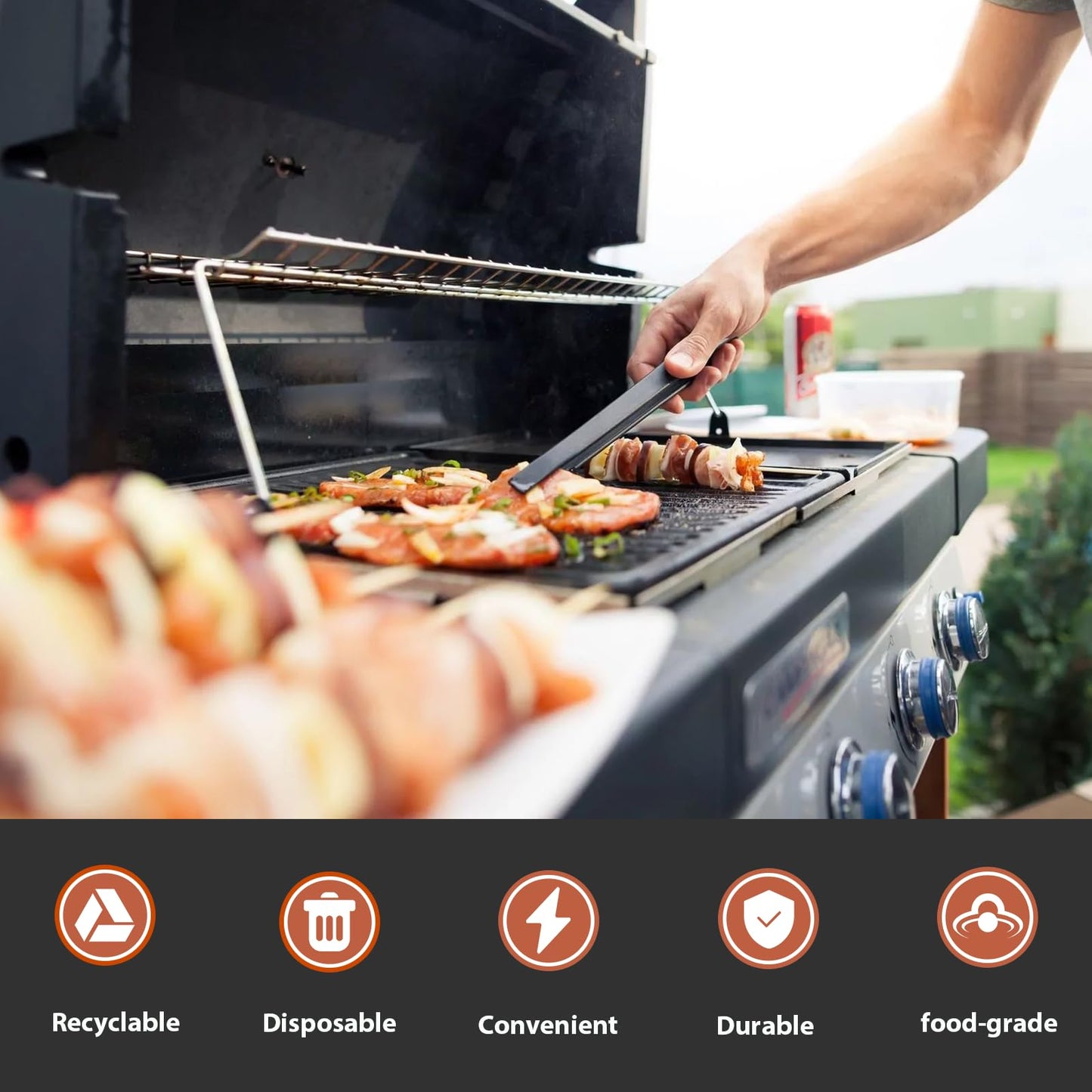 Whaleme Grease Cup Liners for Blackstone Griddle 5017 - Blackstone Griddle Accessories， Disposable Grill Grease Tray, Aluminum Foil Drip Pan Grease Catcher Cup Liner for 17, 22, 28, 36 Inch (30 Pack)