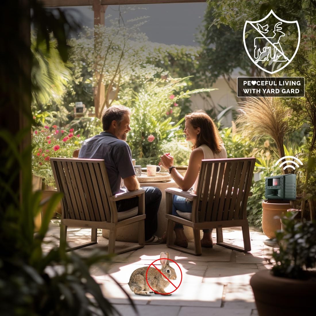 Bird-X Yard Gard, Electronic and Ultrasonic Animal Stopper Device with Motion-Sensor, Easy to Install, Covers up to 4,000 sq. ft., 15-25 kHz Frequency, 6.75" x 5.5" x 3.5"