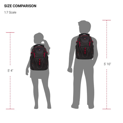 Wenger Maxxum Laptop Backpack, Fits 16 Inch Laptop, Men's and Women's, Black/Red