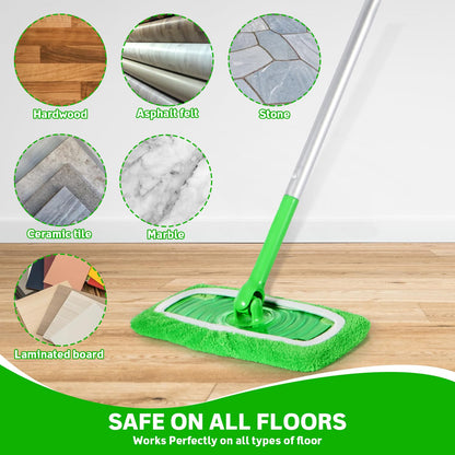 ZHAYAO Reusable Microfiber Mop Pads Compatible with Swiffer Sweeper, 3 Pack Dry Sweeping Cloths & Wet Mopping Cloths, Washable Pads for Hardwood Floor Cleaning (Mop is Not Included)