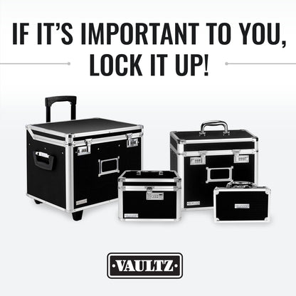 Vaultz Locking Medicine Storage Box with Combination Lock, 3.75" x 11.88" x 5.25", Black (VZ03480)