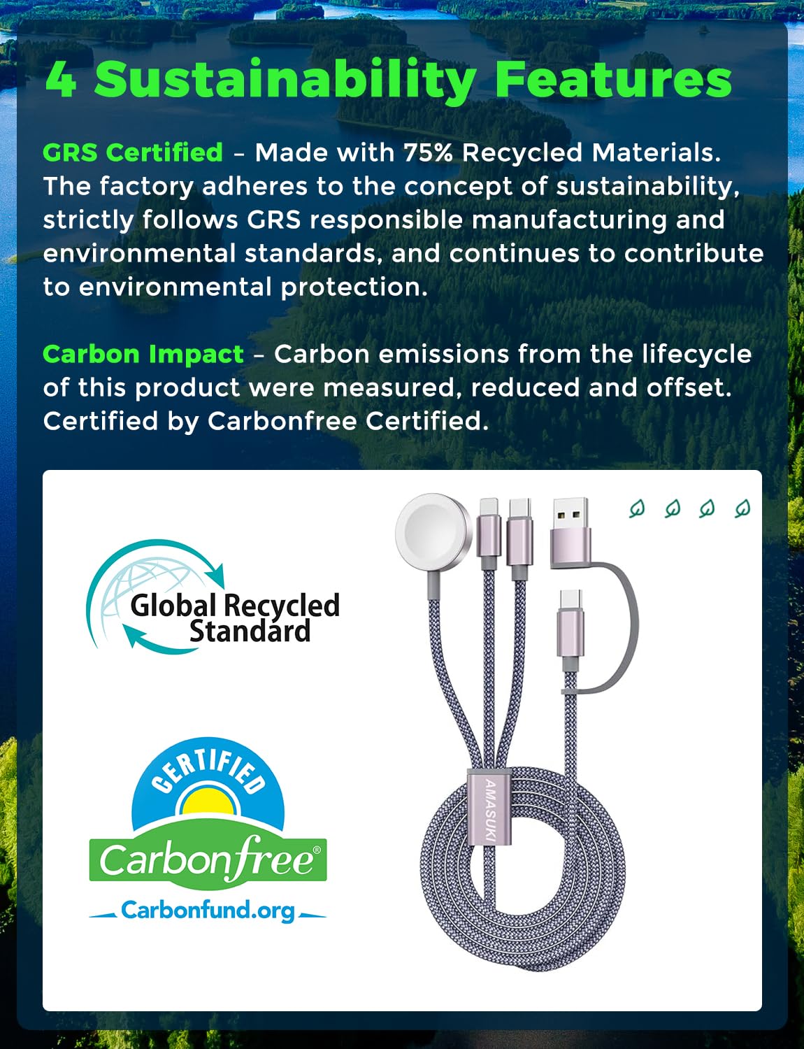 Travel Essentials,3 in 2 USB C Cable for Apple Watch Charger/iPhone Charger,Multi Charging Cable,Vacation RV Camping Essentials,Portable for iWatch Series 11-2/Ultra/SE& iPhone 17-12,Car,Xbox-4FT