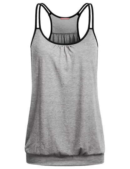 Yoga Workout Casual Relaxed fit Loose Tank top Sports Shirts Gym Fitness Athletic Exercise Tops Summer 2025 Grey