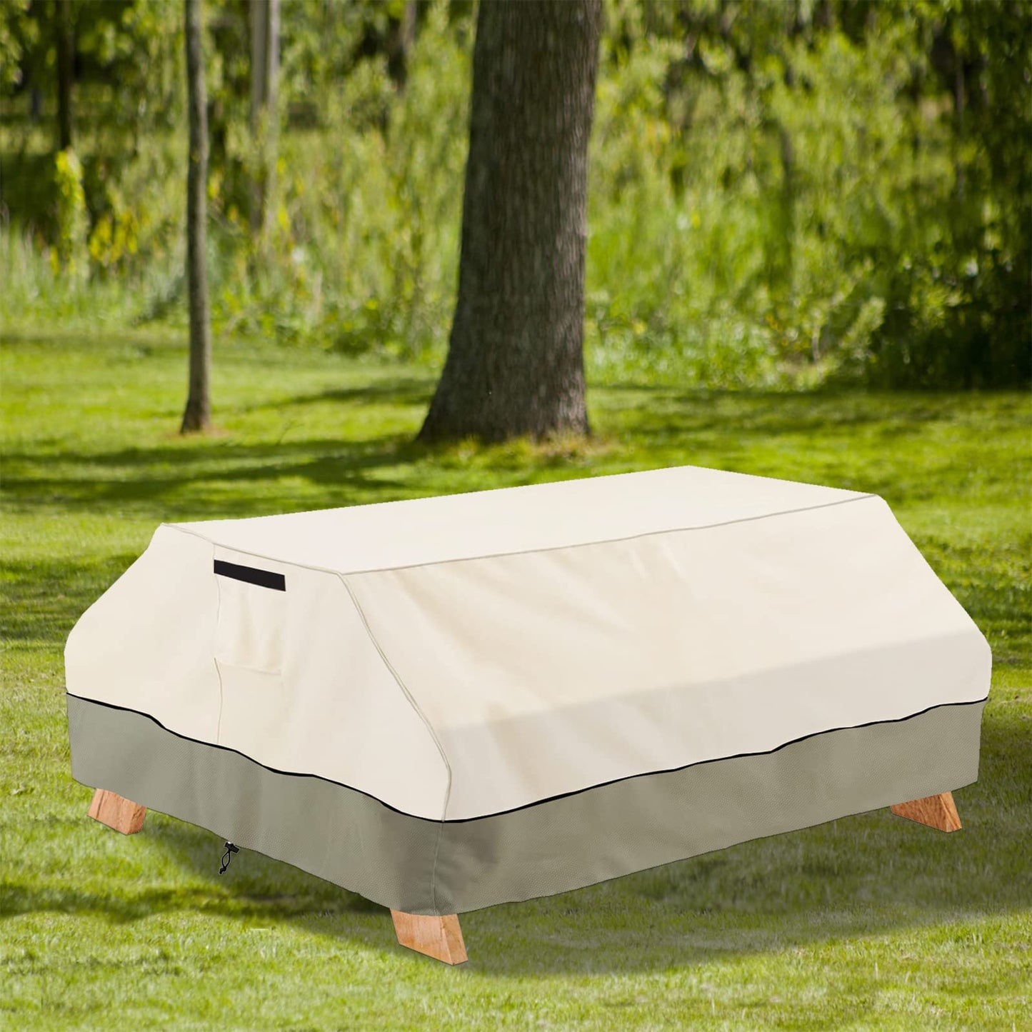 Bitubi 96 Inch Heavy Duty Waterproof Picnic Table Cover - 600D Tough Canvas Wind Dust Proof Anti-UV Outdoor Patio Table Bench Covers Winter