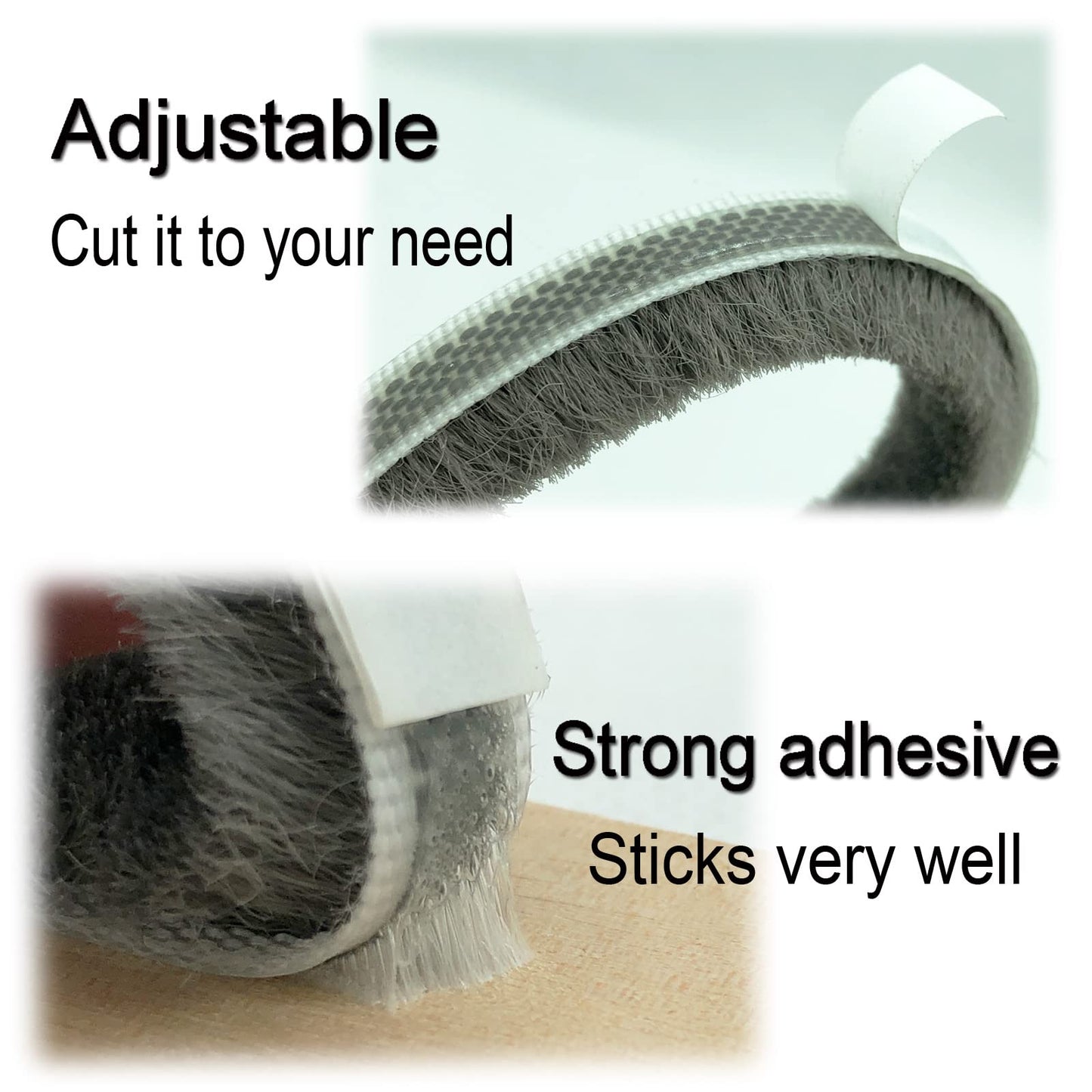 Self-Adhesive Pile Weather Stripping Seal for Sliding Windows and Door Frames, 16.5ft x 11/32 inch, Grey