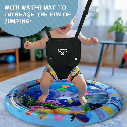 G TALECO Gear Baby Jumper with Stand,Baby Bouncer,Easy Set-Up,Baby Exerciser for Active Babies,Suitable for Indoor and Outdoor, Black (Water Mat Include)