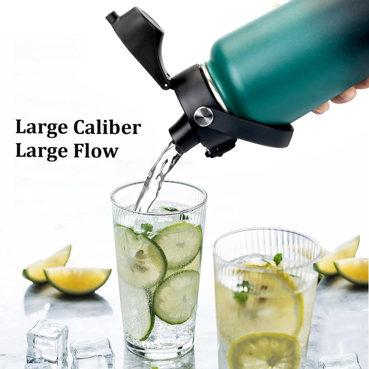 Water Bottle Insulated 32oz 40oz 64oz 128oz Straw Lid Spout Lid & 3 Lids, Leak Proof, Vacuum Insulated,Stainless Steel Water Bottle Wide Mouth for Sports, Gym or Office (Indigo Crush, 32 oz)