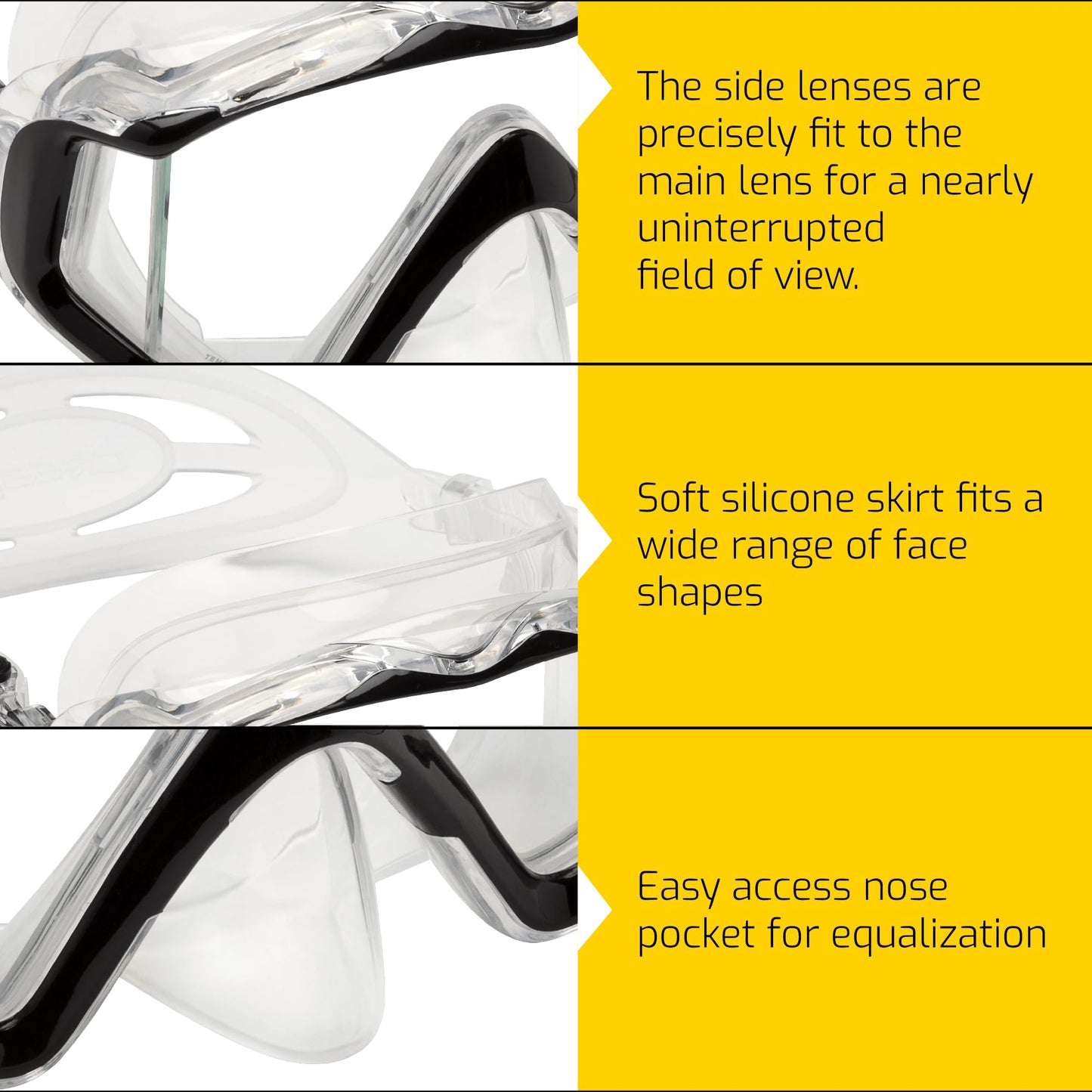 Cressi Pano 3, Black/Yellow