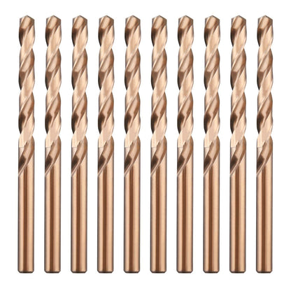 5/16" M35 Cobalt HSS Jobber Length Twist Drill Bit with Straight Shank,Heavy Duty, Pack of 10 PCS, Drilling for Cast Iron, Heat-Treated Steel, Stainless Steel and Other Hard Materials by LU&MN