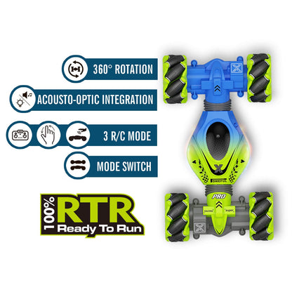 Fosgoit Gesture RC Car, 2.4GHz 4WD Gesture Sensing RC Stunt Car Toys for 6-12 Years Old Boys Girls, Hand Controlled Remote Drift Twist Offroad 360° Rotation with Lights Music for Birthday Gifts