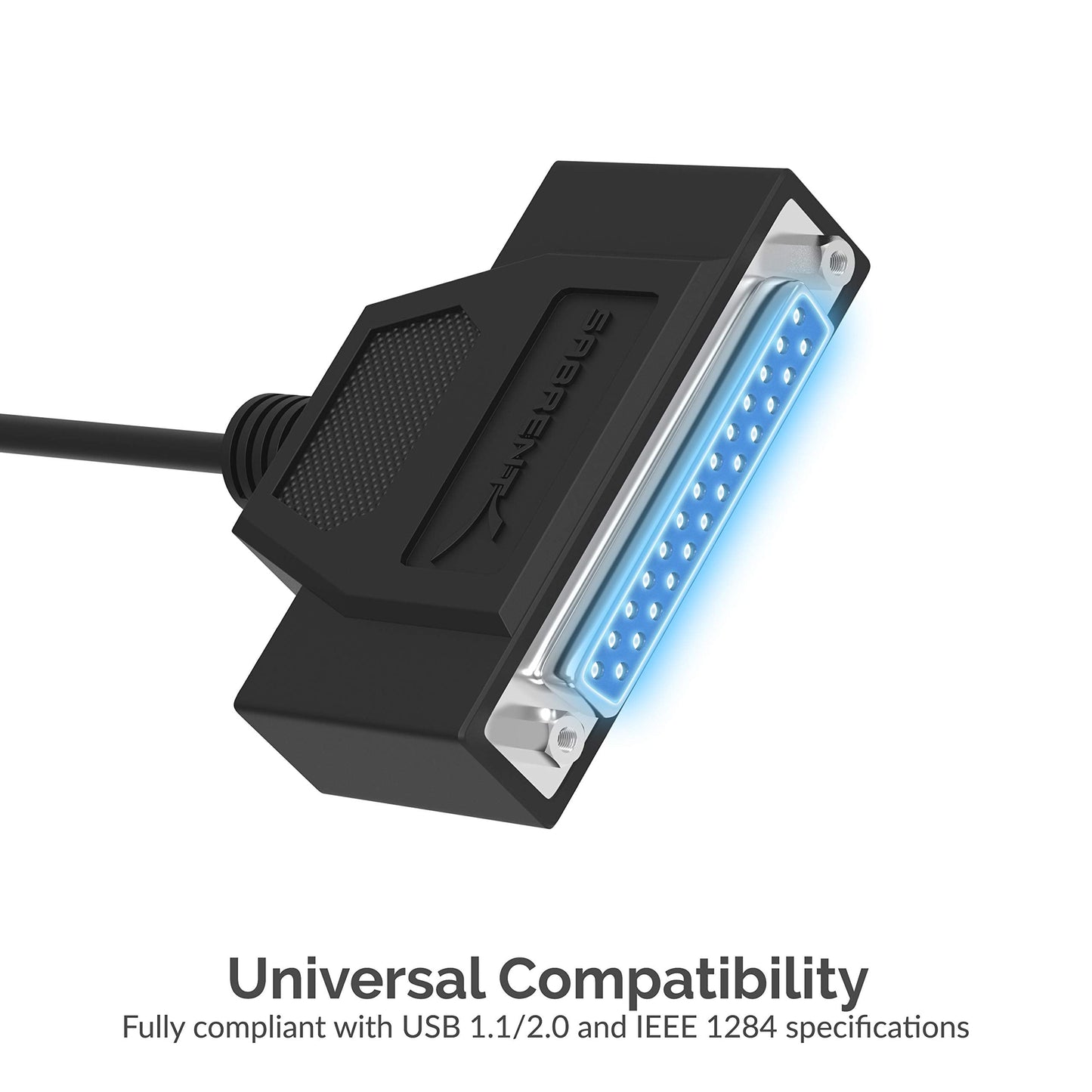 SABRENT USB 2.0 to DB25 IEEE 1284 Parallel Printer Cable Adapter [HEXNUT Connectors] (CB-1284)