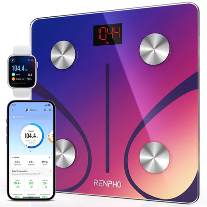 RENPHO Smart Scale for Body Weight, Digital Bathroom Scale BMI Weighing Bluetooth Body Fat Scale, Body Composition Monitor Health Analyzer with Smartphone App
