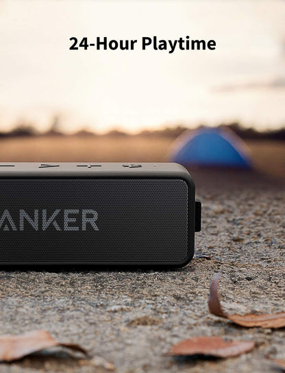 Anker Soundcore 2 Portable Bluetooth Speaker with Stereo Sound, Bluetooth 5, Bassup, IPX7 Waterproof, 24-Hour Playtime, Wireless Stereo Pairing, Speaker for Home, Outdoors, Travel
