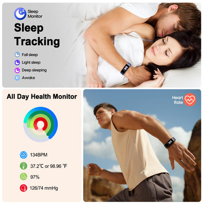 Fitness Tracker with Step/Distance/Calories Counter, Activity Tracker with Heart Rate Monitor, Slim Style Watch IP68 Waterproof, Sleep Monitor Tracker, Pedometer Watch for Women Men