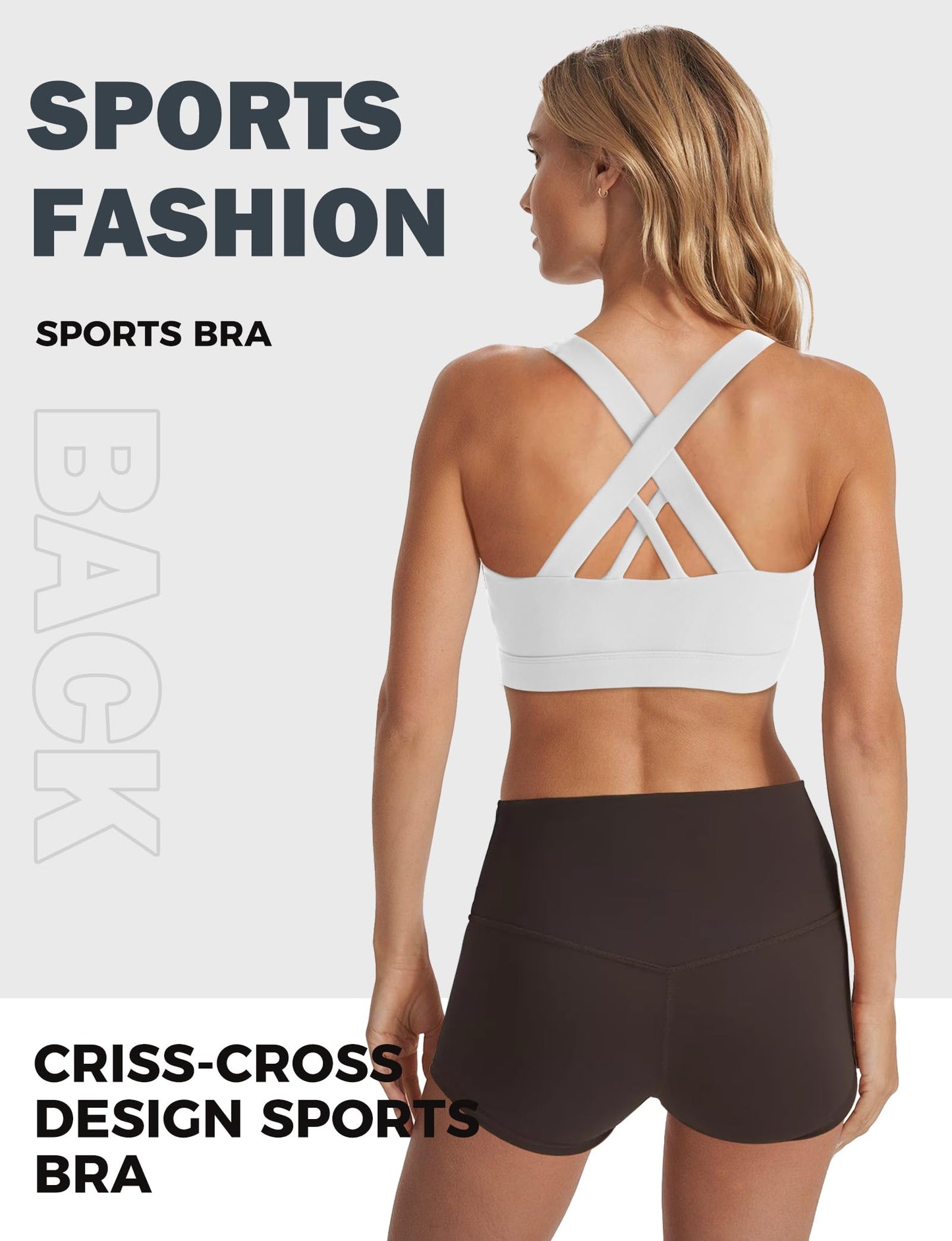 Sports Bras for Women High Support Large Bust, Outdoors High Impact Yoga Wireless Padded Bras,White Padded Low Back Athletic Sleep Workout Strappy Racerback Sports Bra White S-1