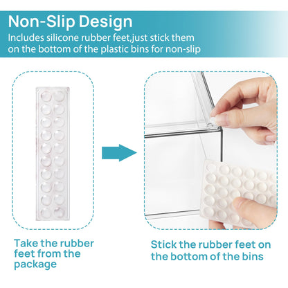 Vtopmart 4 Pack Clear Small Stackable Storage Drawers,Acrylic Bathroom Makeup Organizer,Plastic Storage Bins For Vanity, Undersink, Kitchen Cabinets, Pantry, Home Organization