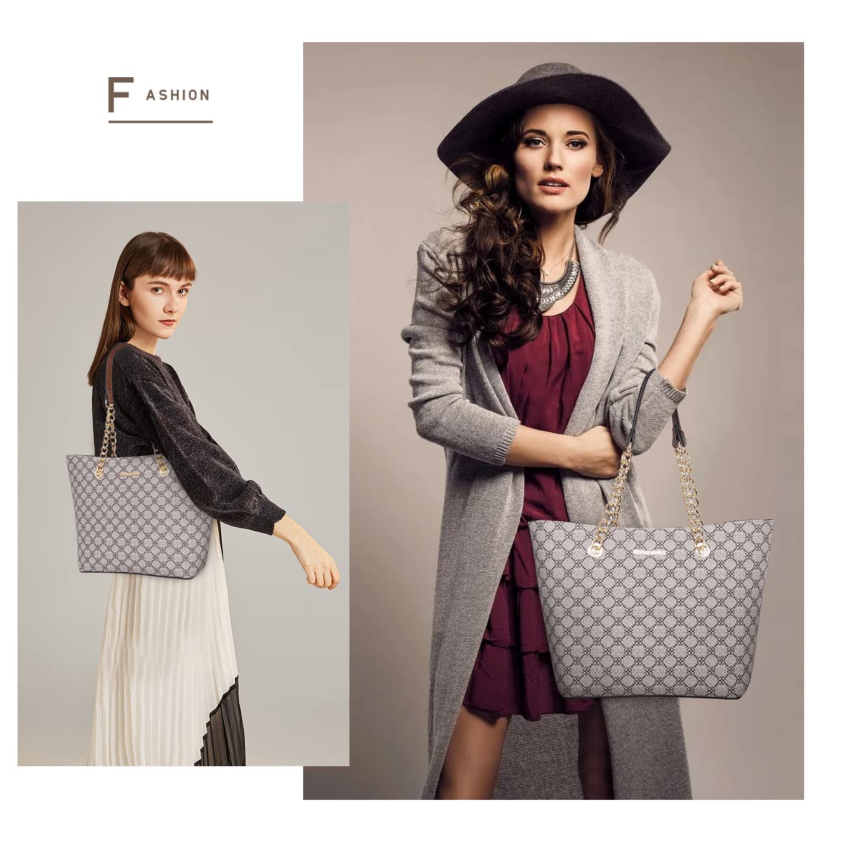 Montana West Tote Bag for Women Chain Top-handle Satchel Handbags Ladies Purses Shoulder Bags MWC-0391BR