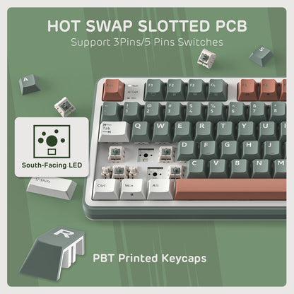 RK ROYAL KLUDGE S98 Mechanical Keyboard w/Smart Display & Knob, Top Mount 96% Wireless Mechanical Keyboard BT/2.4G/USB-C, Hot Swappable, Software Support, Creamy Sounding, 98 Keys