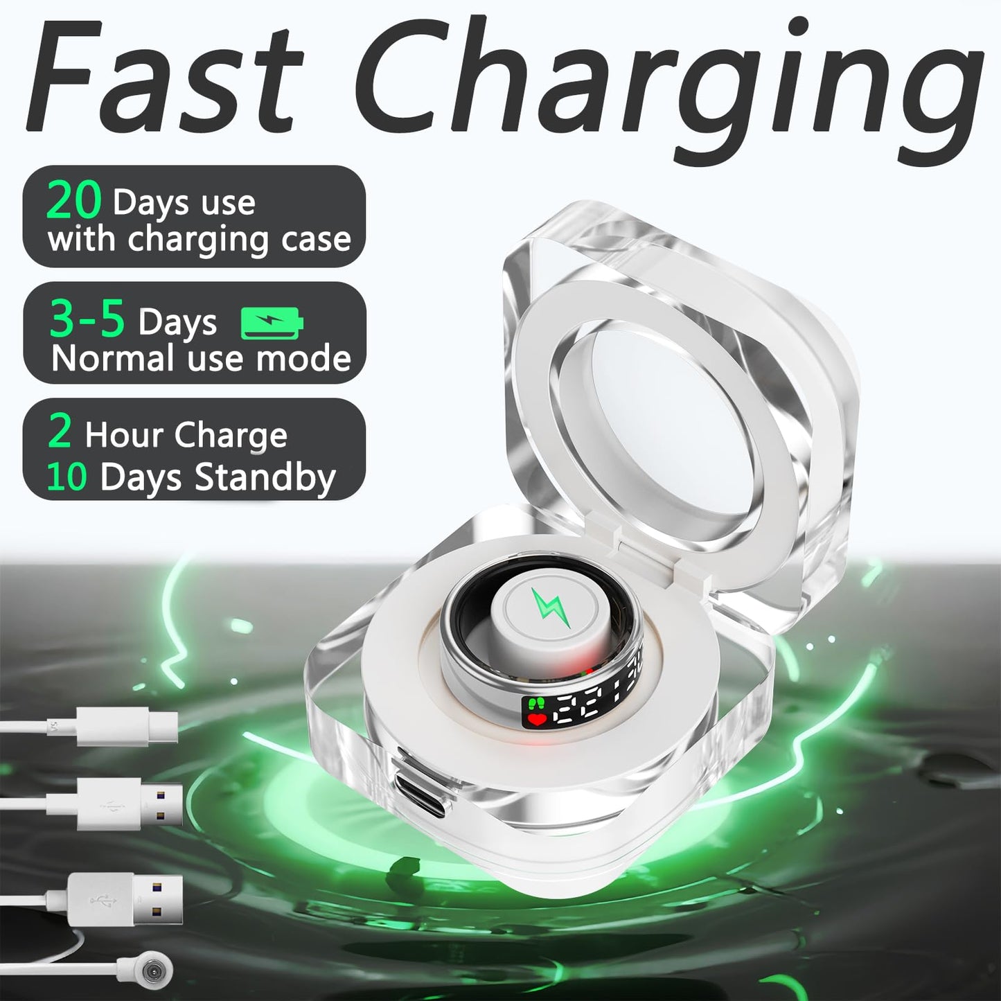 Smart Rings for Men Women,Fitness Tracker Ring,Smart Ring whth Display and Touch Button,IP68waterproof,Health Ring Tracks Heart Rate/Sleep/Steps/Blood Oxygen/Calorie/Distance,No Subscription(Silver13)