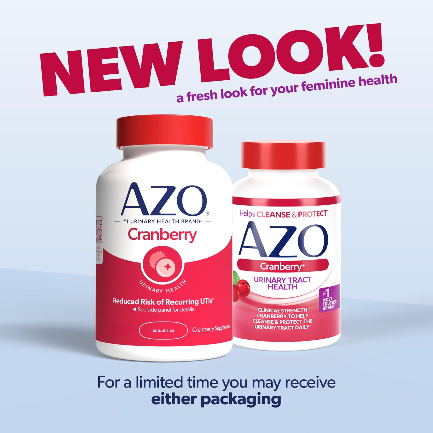 AZO Cranberry Supplement, Made with Concentrated Whole Fruit Cranberry Powder to Help Cleanse and Protect the Urinary Tract*, Sugar Free Cranberry Pills, Non-GMO, 100 Softgels