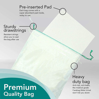 Cleanis The Original Carebag Emesis Bag with Super Absorbent Pouch- Absorbs 16 oz, No More Leaks and Splashes- Single Use- Reduces Odors- Easy Disposal, 20 Vomit Bags