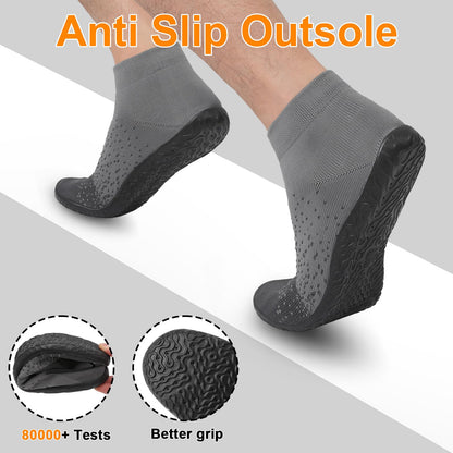 SKASO Sock Shoes Barefoot Minimalist Shoes Women Men Slip on Comfortable Breathable for Swimming Gym Running Grey Black Women Size 11.5-12.5