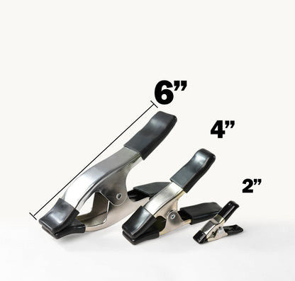 Wellmax 16PC Nickel-Plated Metal Spring Clamps Set - Heavy Duty Clips for Woodworking, Photography Backdrops, and More - Includes 8pc 2 Inch, 4pc 4 Inch, and 4pc 6 Inch Clamps