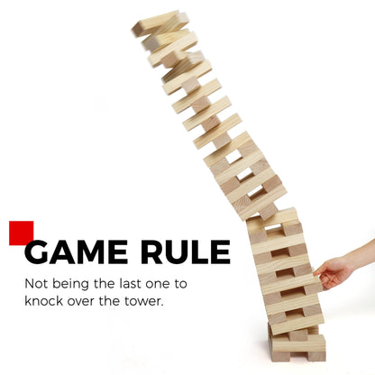 Giant Tower Game Outdoor Games 54 Blocks Stacking Game Includes Carry Bag and Scoreboard