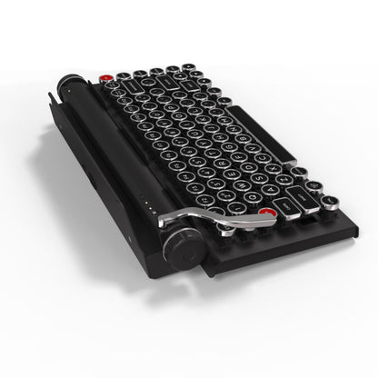 QWERKYTOYS Qwerkywriter Typewriter Inspired Retro Mechanical Wired & Wireless Keyboard with Tablet Stand