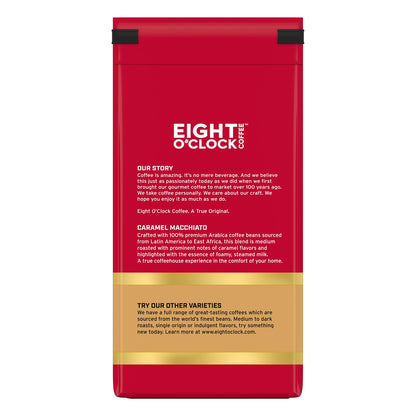 Eight O'Clock Coffee Caramel Macchiato Ground Coffee, Medium Roast, 11 Ounce (Pack of 1) - Caramel, Creamy, Smooth