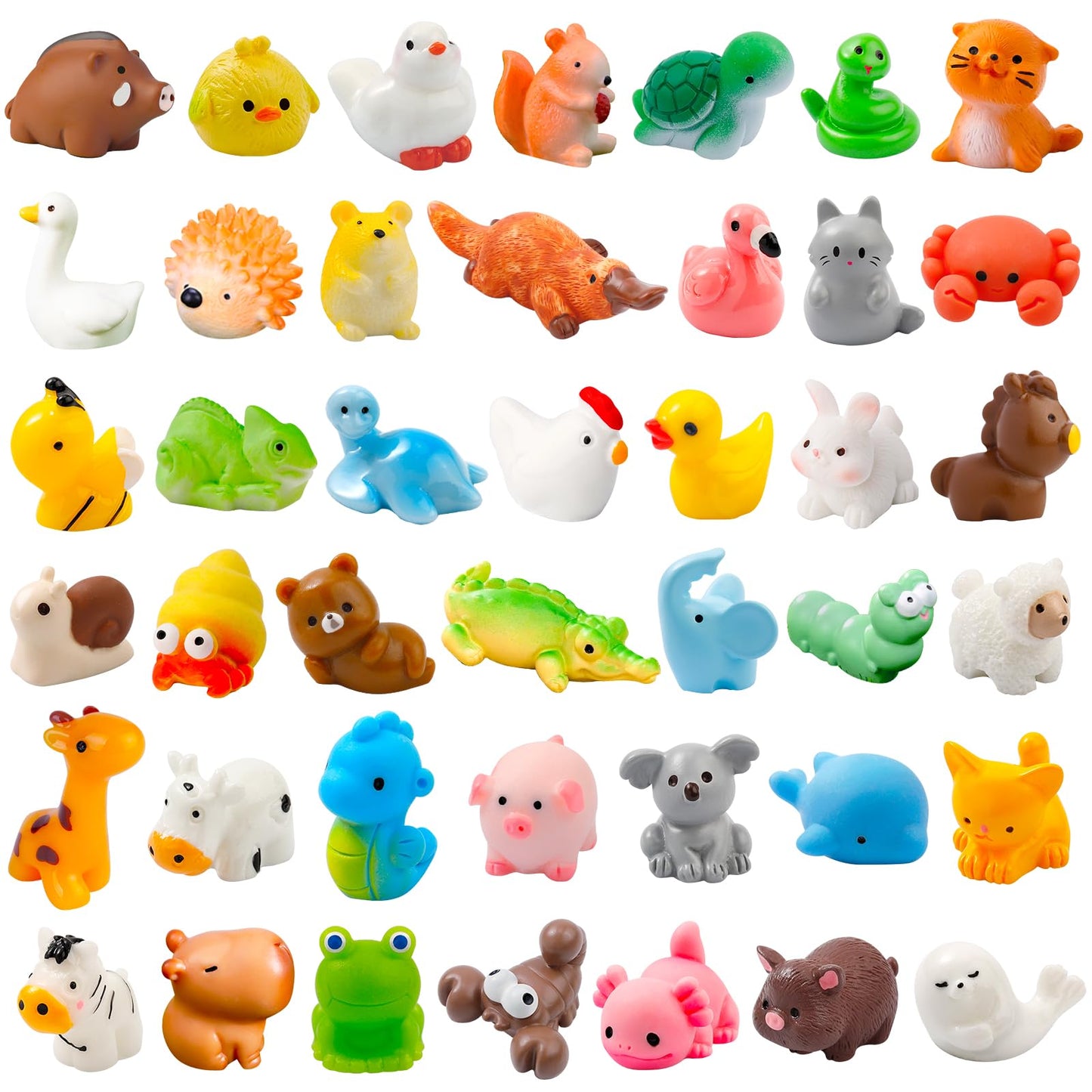 ywevyezc 42 Pcs Mini Resin Animals 42 Styles Resin Animals Figurines Bulk for Fairy Garden Miniature Dollhouse Accessories Hide Crafts Decor
