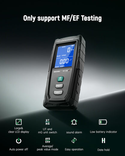 ERICKHILL EMF Detector, Rechargeable Digital Electromagnetic Field Radiation Detector Hand-held Digital LCD EMF Meter Great Tester for Home EMF Inspections,Ghost Hunting Green