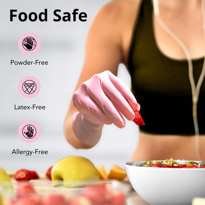 SwiftGrip Disposable Nitrile Dishwashing Gloves, Extended 12 Inches Cuff, 6-mil, Small, Cherry Blossom Cleaning Gloves for Latex-Free, Ideal for Cooking, Hair Dye, Spa (Box of 100)