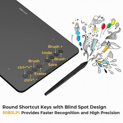 XPPen Updated Deco 01 V3 Drawing Tablet-16384 Levels of Pressure Battery-Free Stylus, 10x6 Inch OSU Graphic Tablet, 8 Hotkeys for Digital Art, Teaching, Gaming Drawing Pad for Chrome, PC, Mac, Android