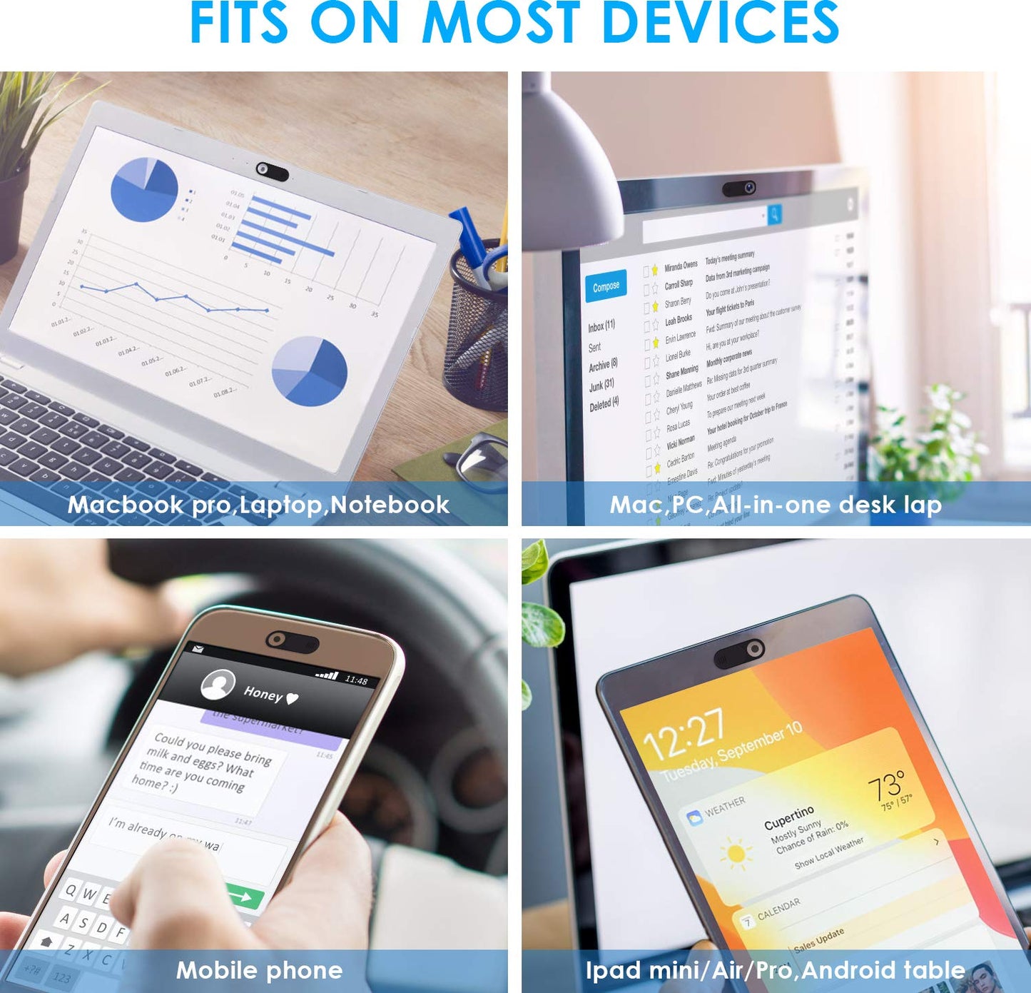 Webcam Cover Slide, Ultra Thin Phone Camera Cover, Camera Cover Blocker for Macbook, iMac, Laptop, Desktop, Pc, iPad, iPhone, Smartphone Protect Your Visual Privacy Security (Pink/Blue/Green-3 Pack)