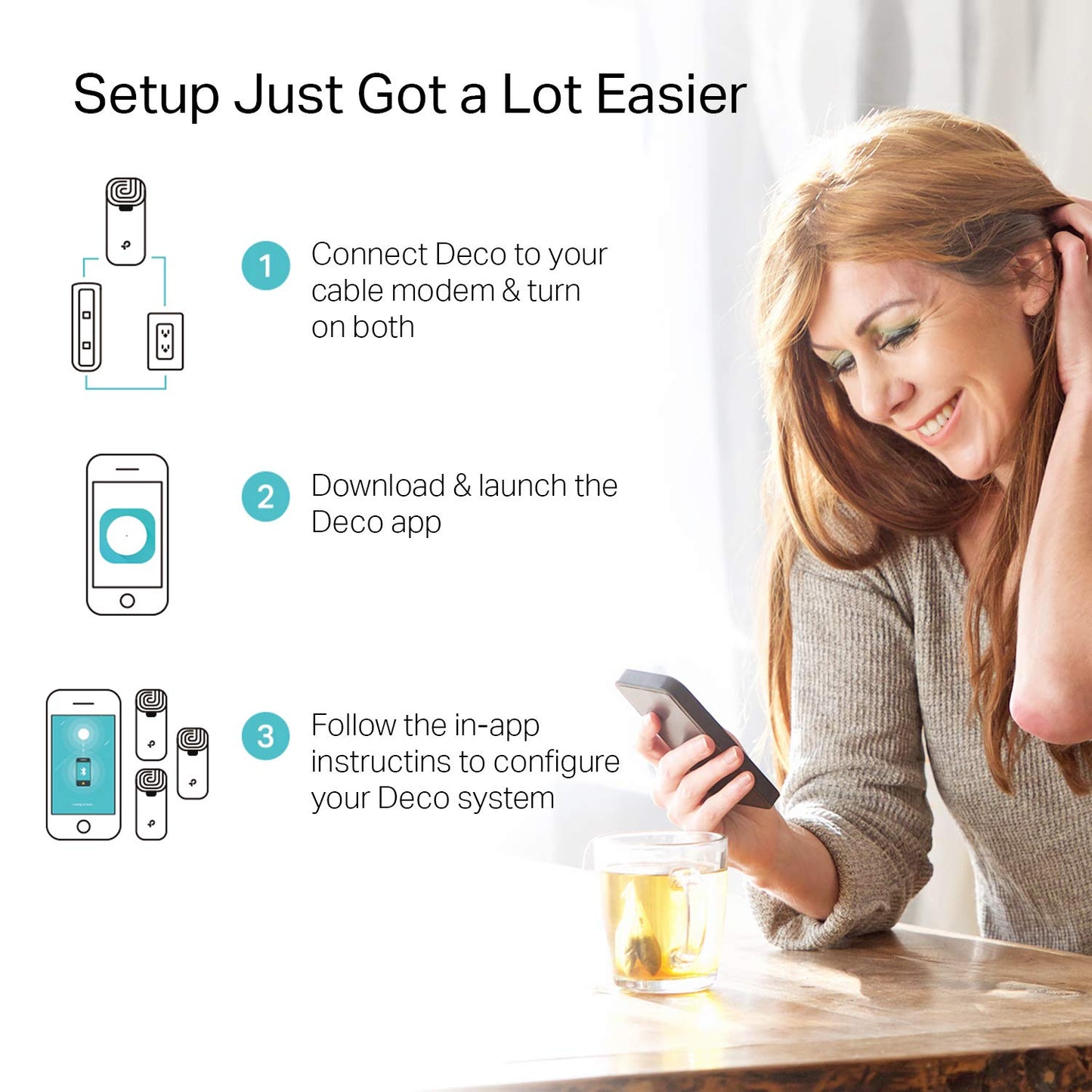 TP-Link Deco S4 Mesh AC1900 WiFi System - Up to 5,500 Sq.ft. Coverage, Replaces WiFi Router and Extender, Gigabit Ports, Works with Alexa, Deco S4(3-Pack)