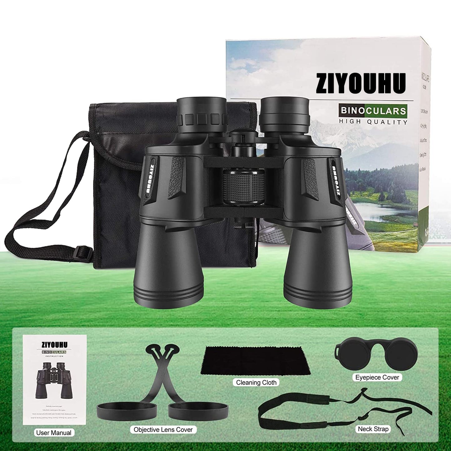 ZIYOUHU Binoculars for Adults 20x50 High Power Low Light Waterproof HD Compact Binoculars,BAK4 Prism FMC Lens for Bird Watching Hunting Travel Football Stargazing