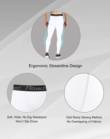 Roadbox Compression Pants Men Cooling Dry Base Layer Bottoms Outdoor Sports Cycling Tights Leggings for Basketball Football Running