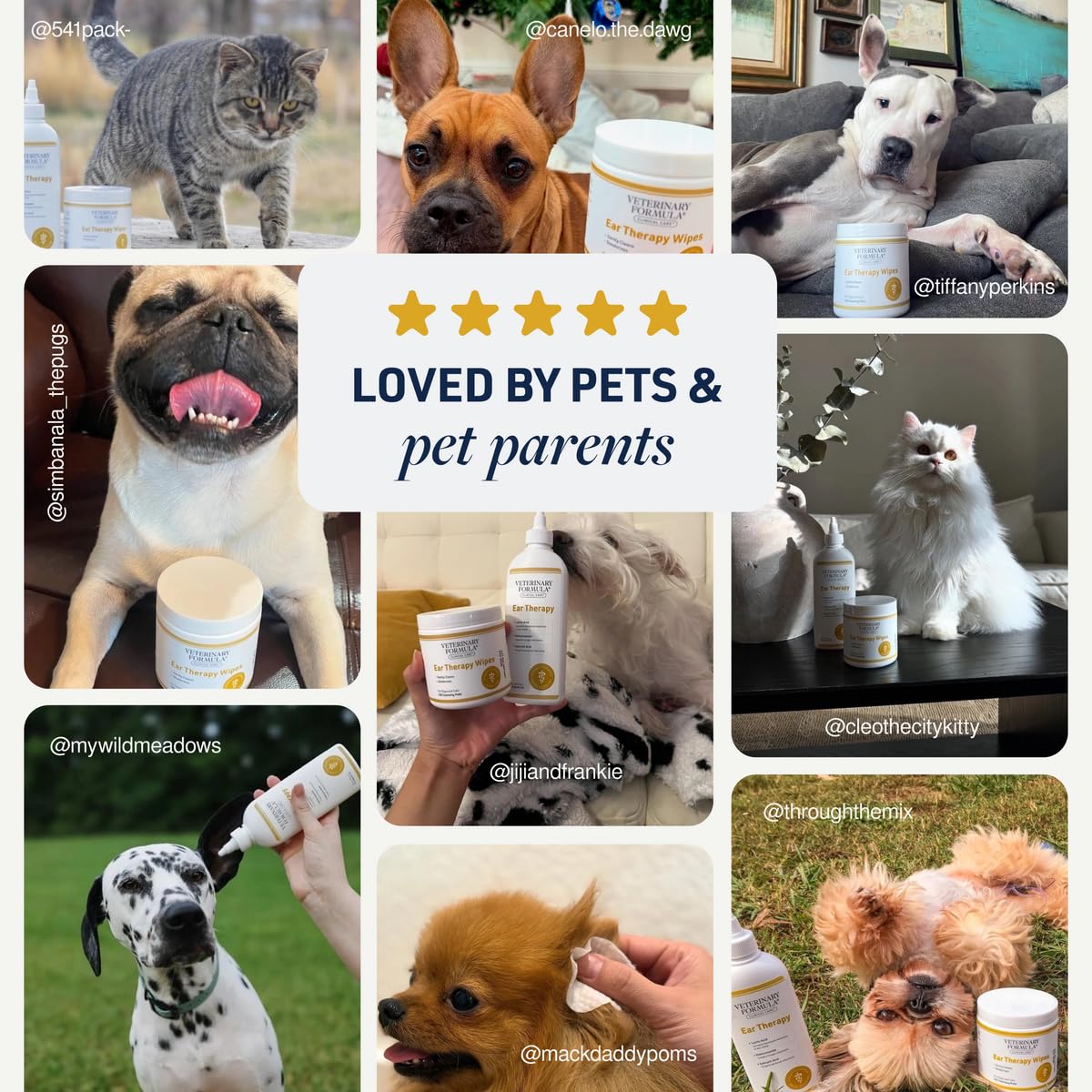 Veterinary Formula Clinical Care Ear Therapy Wipes, 100ct – Cat and Dog Ear Cleaner – Help Relieve Itchy Ears Quickly & Effectively Remove Dirt, Debris, and Foul Odor