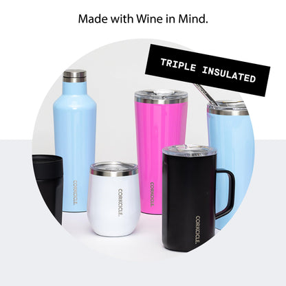 Corkcicle Stemless Wine Tumbler - Keeps Drinks Cold for 6 Hours - Triple-Insulated Stainless Steel - Non-Slip Base - Summer Drinkware Gift - Keeps Drinks Ice Cold - 12 oz - Gloss White