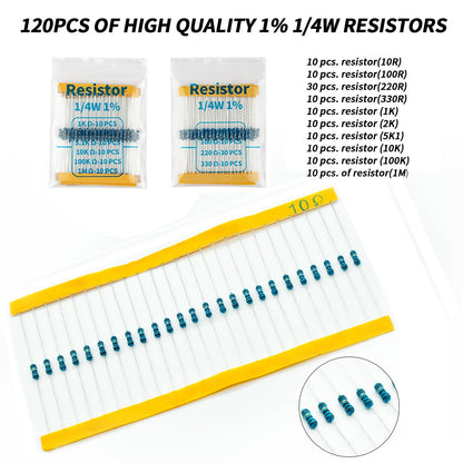 REXQualis Electronics Basic Kit w/Power Supply Module, Breadboard, Jumper Wire, LED,Resistor, comes with more than 300pcs sensors and components for fun and simple electronic projects.