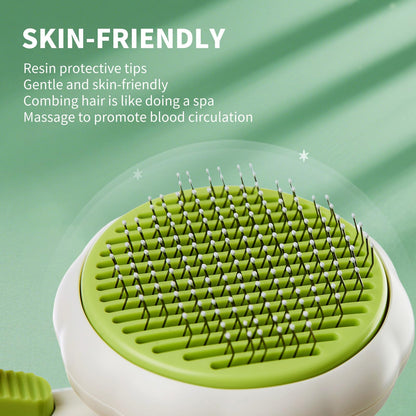 VIOJOJO Cat Brush Dog Brush with Release Button for Shedding, Self Cleaning Cat Comb Hair Brush for Indoor Cats, Dog Deshedding Brush Grooming Kit, Pet Supplies Hair Remover Tool