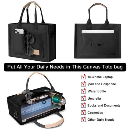 Tote Bags for Women Canvas Tote Purse Crossbody Bags with Pockets Top Handle Shoulder Handbags Satchel Bags for Women