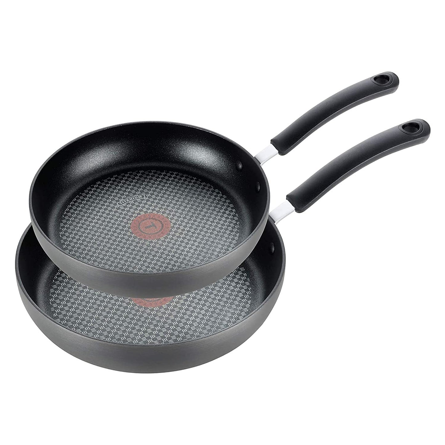T-fal Ultimate Hard Anodized Nonstick Fry Pan Set 2 Piece, 8, 10 Inch, Oven Broiler Safe 400F, Kitchen, Cookware, Pots and Pans Set Non Stick, Frying Pans, Dishwasher Safe, Black