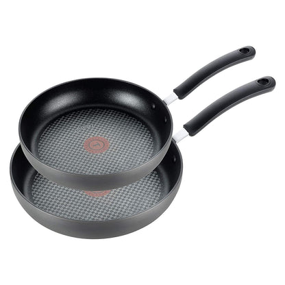 T-fal Ultimate Hard Anodized Nonstick Fry Pan Set 2 Piece, 8, 10 Inch, Oven Broiler Safe 400F, Kitchen, Cookware, Pots and Pans Set Non Stick, Frying Pans, Dishwasher Safe, Black