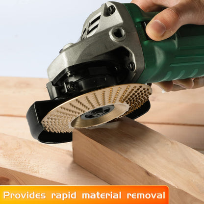 BLEKOO 4PC Angle Grinder Wood Carving Disc Set, for 4" or 4 1/2" Angle Grinder with 5/8" Arbor, Wood Shaper Carving Disc, Stump Grinder Teeth, Wood Shaping Tools