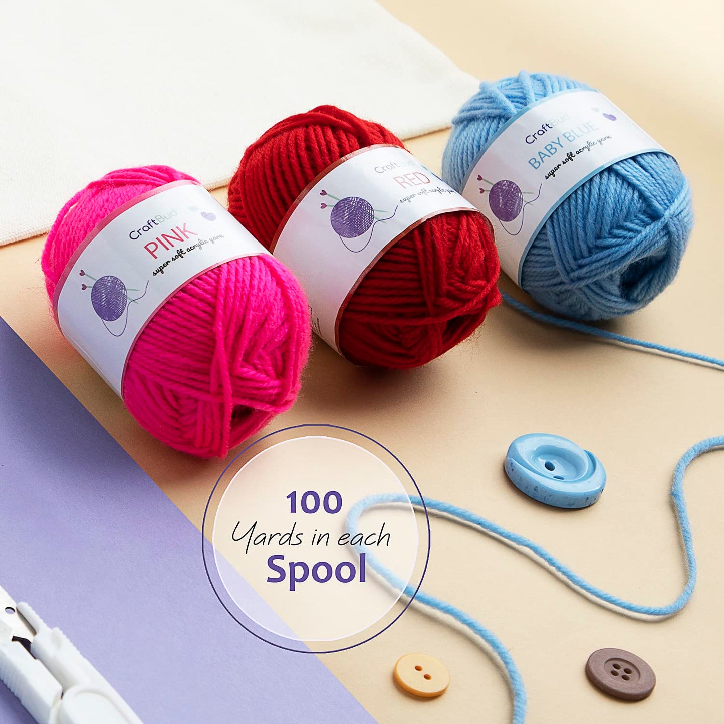 Soft Acrylic Yarn for Crocheting - 2400 Yards Crochet Yarn for Crocheting, Amigurumi Yarns for Knitting, Bulk, Perfect for Crafts, Crochet Amigurumi, and Knitting - 24 Pack x 50g