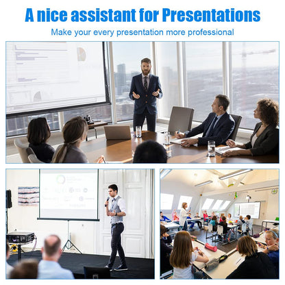 AMERTEER Presentation Clicker Wireless Presenter Remote Clicker for PowerPoint Presentations with Red Pointer, PowerPoint Clicker Slide Advancer for Mac/Windows/Google Slide/PPT.