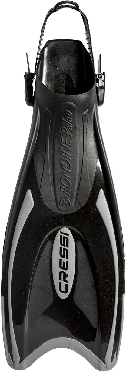 Cressi Palau Adjustable Open Heel Fins, Black/Titanium, M/L